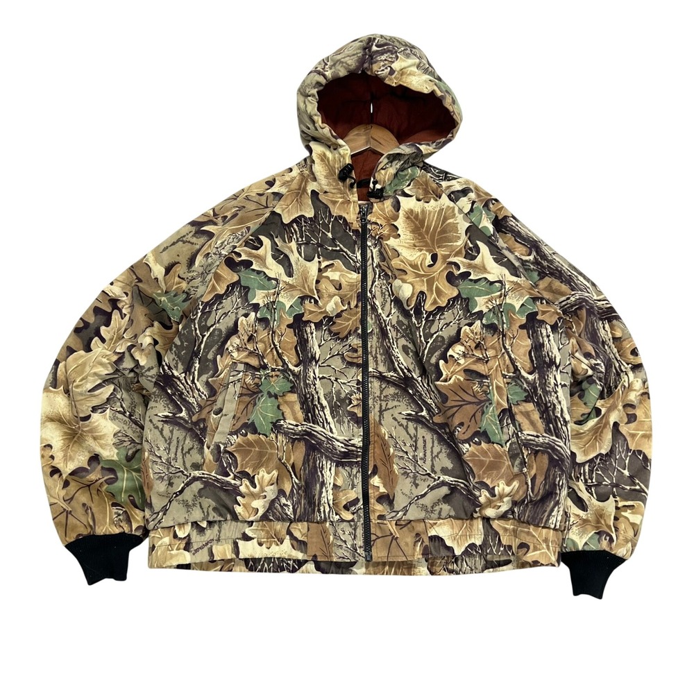 Vintage 90s Woolrich Advantage Camo Hooded Jacket Mens XL Outdoor Made in USA